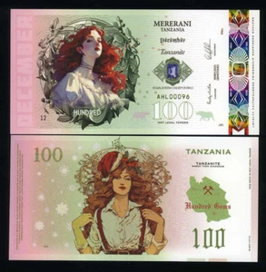 Tanzania, 100 Gems 2023 Fantasy Polymer, December, Tanzanite F - Picture 1 of 1