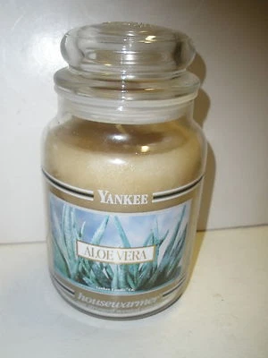 New Original Aloe Vera 22 oz Yankee Candle Black Band Large Jar Housewarmer - Photo 1/4
