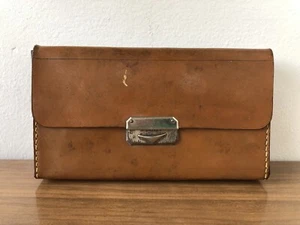 Portafogli Vintage In Cuoio Porta Documenti Borsetta Anni 50 In Pelle - Imagen 1 de 13