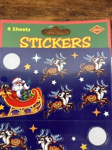 NEW Vintage Stickers Holiday Christmas Bears Beistle Creation 4 sheets USA 90’s - Bild 1 von 6