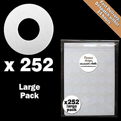 252 X Pegatinas/etiquetas De Refuerzo Redondo/agujero De Papel Blanco • 6.90€