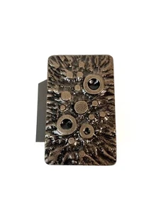 Stunning Mid Century Solid Abstract Brutalist Metal cast Door Handle NOS - Picture 1 of 7