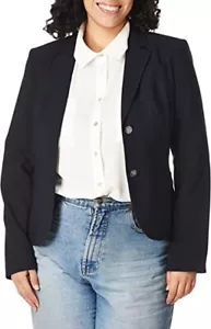 Calvin Klein Women's Two Button Lux Blazer (Navy, Size 8 Petite) - Picture 1 of 3