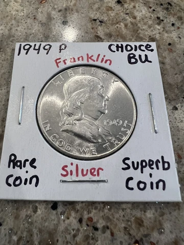 1949 P FRANKLIN SILVER HALF DOLLAR CH /BU 🔥Rare Coin🔥Superb Coin🔥 Cover