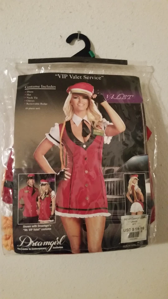 DREAMGIRL VIP VALET SERVICE ADULT HALLOWEEN COSTUME LARGE - Image 1 of 2