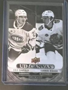 Connor Bedard/Cole Caufield Black and White Canvas Checklist 2024-25 Upper Deck - Picture 1 of 2