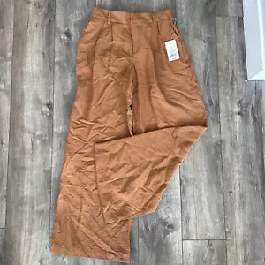 Women's High-Rise Wide Leg Pants - A New Day Brown 2 - Picture 1 of 3