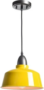Modern Farmhouse Yellow Pendant Light Fixture Dome Kitchen Island Pendant - Picture 1 of 6