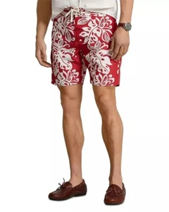 Polo by Ralph Lauren Men's Hoffman Palm Island Swim Trunks, Red 42 - Picture 1 of 4