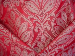 2-1/4Y Brunschwig Fils BF10492 Ryecote Floral Damask Royal Red Upholstery Fabric - Picture 1 of 4
