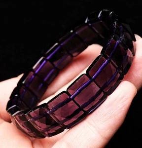 35.4g Natural Dream Purple Amethyst And Agate Crystal Bangle Bracelet Handmade - Bild 1 von 6