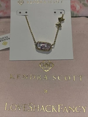Colar Kendra Scott LoveShackFancy Elisa ilusão íris roxa arco joia novo com etiquetas - Imagem 1 de 2