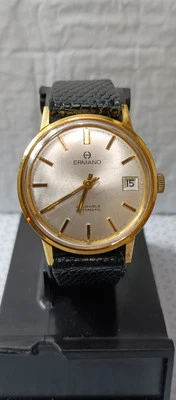 ERMANO Vintage Men's Watch Automatic 25 J. Cal.ETA 2782 Calendar Gold Tone 34 mm - image 1 of 4