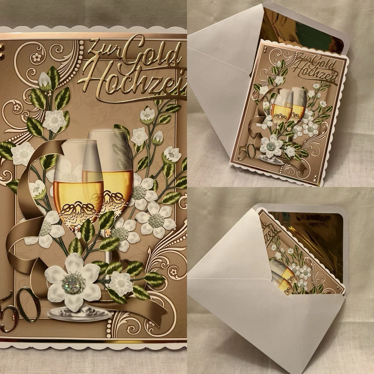 Clintons Hochzeitstagskarte Für Mama & Papa – Mit Edlem Goldeffekt (11x15 Cm)