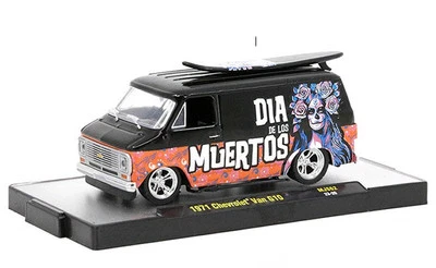CHEVROLET Van G10 with Surfboard - 1971 - Dia de los Muertos - M2 1:64 - Immagine 1 di 4