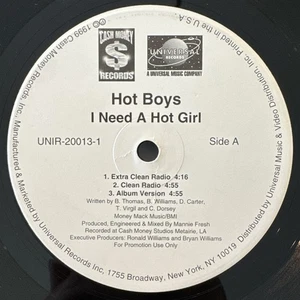 Hot Boys - I Need A Hot Girl 12” 1999 Cash Money PROMO VG - Foto 1 di 6