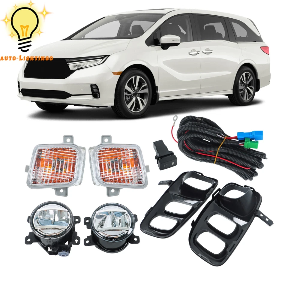 Luz antiniebla LED + interruptor + bisel y señal de giro halógena para Honda Odyssey 2021-2023 Foto 1 de 4