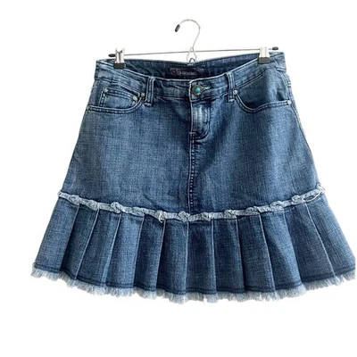 Falda vaquera Baccini para mujer en capas talla 4 Y2K elástica lavado medio nueva sin etiquetas Foto 1 de 4