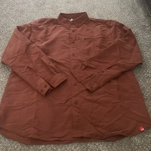 North Face Hombre L Naranja Oscuro/Marrón Manga Larga Abotonada - Imagen 1 de 5