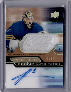 Ukko-Pekka Luukkonen Premier Rookie Auto Patch /65 2021-22 UD Premier AR-UL - Bild 1 von 2