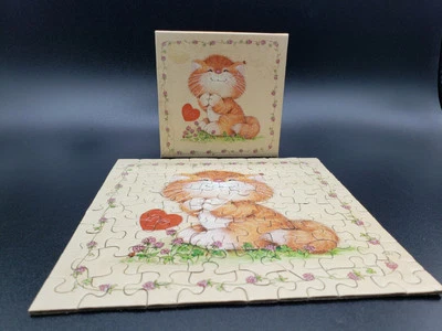Vtg 1980 Springbok Hallmark 7" Mini Puzzle "Smitten Kitten" PZL7177 Complete - Image 1 of 4