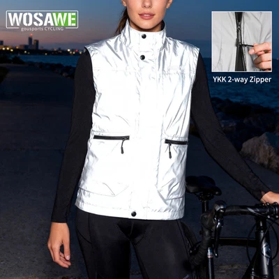 WOSAWE Hi-viz Sleeveless Cycling Jackets Men's Water-Resistant Lightweight Vest - Image 1 of 4