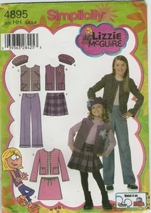 4895 SIMPLICITY LIZZIE McQUIRE PATTERN ~ 4 PIECE SET SIZE 3, 4, 5, 6 - Picture 1 of 1