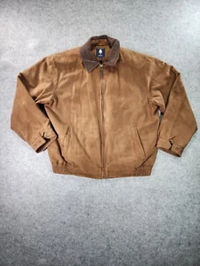 Roundtree Yorke Jacket Mens L Brown Tan Suede Leather Workwear Style Y2K - Picture 1 of 11