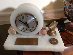 1955 Newport Harbor "Largest Albacore ... Fishing Trophy", Marble Sessions Clock - Picture 1 of 11