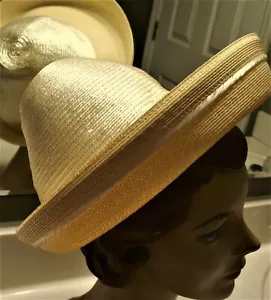 Vintage Wide Brim Straw Hat by MARCHE #794 - Picture 1 of 5