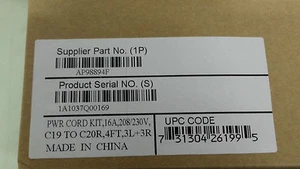 APC AP98894F C19 to C20 Power Cord Kit: 1x 960-0143 Right+1x 960-0144 Left - NEW - Picture 1 of 2