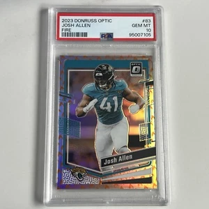 PSA 10! POP 1! Donruss Optic Josh Allen Fire Emoji SSP n. 83 Jaguars 2023 - Foto 1 di 2