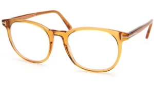 Tom Ford TF 5754-B 041 Clear Orange Round Plastic Eyeglasses Frame 53-19-145 - Picture 1 of 3