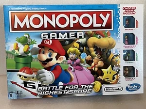 Super Mario Monopoly Gamer Board Game - Nintendo Hasbro 4 Piece Set Sealed NEW - Picture 1 of 10