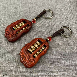 Red Sandalwood Small Abacus Keychain Abacus Handle Pendant Accessory 2PC