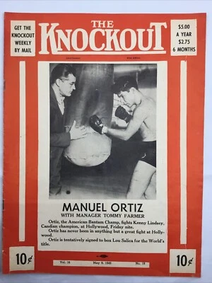 The Knockout May 1942 Boxing Program Magazine Manuel Ortiz Kenny Lindsey - Image 1 of 3