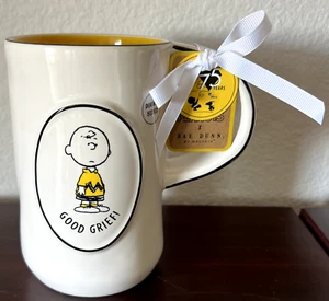 Peanuts X Rae Dunn Charlie Brown GOOD GRIEF 20 oz Tall Double Sided Mug NWT - Picture 1 of 5