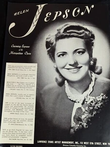 Helen Jepson 1943 Booking Ad Musical Performer Concert Soprano - Picture 1 of 3