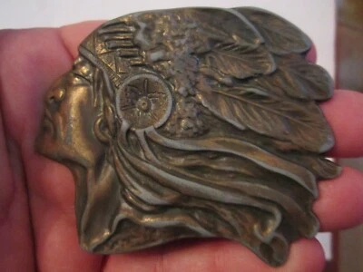 VINTAGE INDIAN CHIEF DESIGN BELT BUCKLE - GW-13 - Image 1 of 3