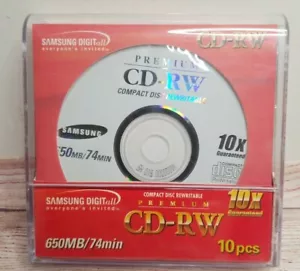 11 piezas. CD-RW Samsung Digital Disco Compacto Regrabable Premium 650 MB/74min - Imagen 1 de 3