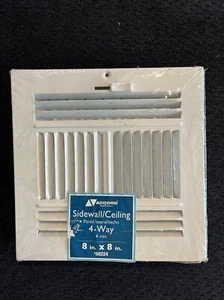 Accord Sidewall Ceiling 4 way 8 inch x 8 inch #68224 vent Sealed Brand New - Picture 1 of 2