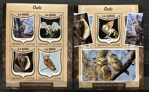 Birds / Owls/ hiboux, oiseaux - Sierra Leone 2016 Stamps MNH** B299 - Picture 1 of 1