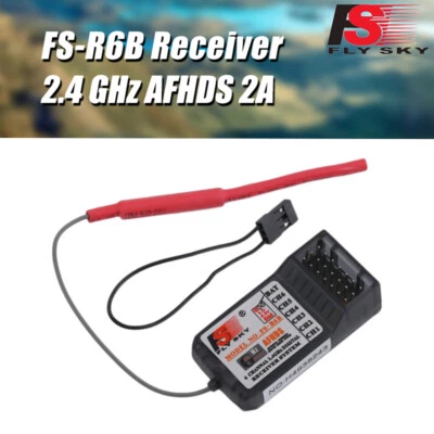 FlySky FS-R6B 2.4Ghz 6CH Receiver for FlySky TH9X FS-CT6B FS-T6 Transmitte - Image 1 of 4