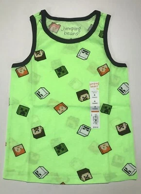 Jumping Beans Minecraft Green Tank Top - Boys Size 4  NEW - Image 1 of 2