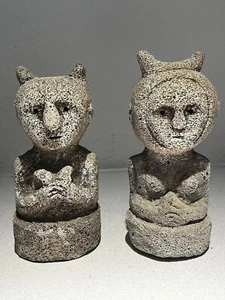 Antikes gehörntes Ahnenpaar, Maluku Inseln Indonesien - Bild 1 von 9