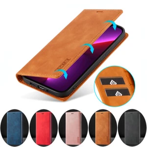 Funda tipo billetera de cuero genuino magnética abatible para Samsung Galaxy A16/A36/A56 - Imagen 1 de 37
