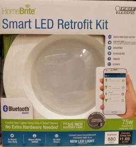 FEIT HomeBrite Smart Bluetooth LED 5-6" Recessed Retrofit Light Kit 75w - Picture 1 of 1