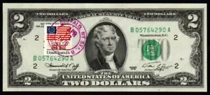 1976 2 $ Erstausgabetag mit Briefmarke Büffel, NY Federal Reserve Schein! Juwel unc! - Bild 1 von 2