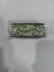 Argento sc Lippenstift Etui Beige Emaille Grün Edelsteine - Bild 1 von 3