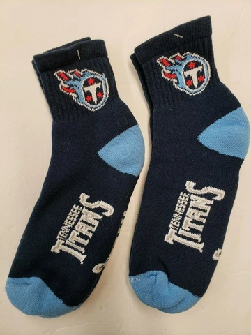 NFL Tennessee Titans Ankle Socks Mens Size 9-11 (2 Pairs) Team Color Cover